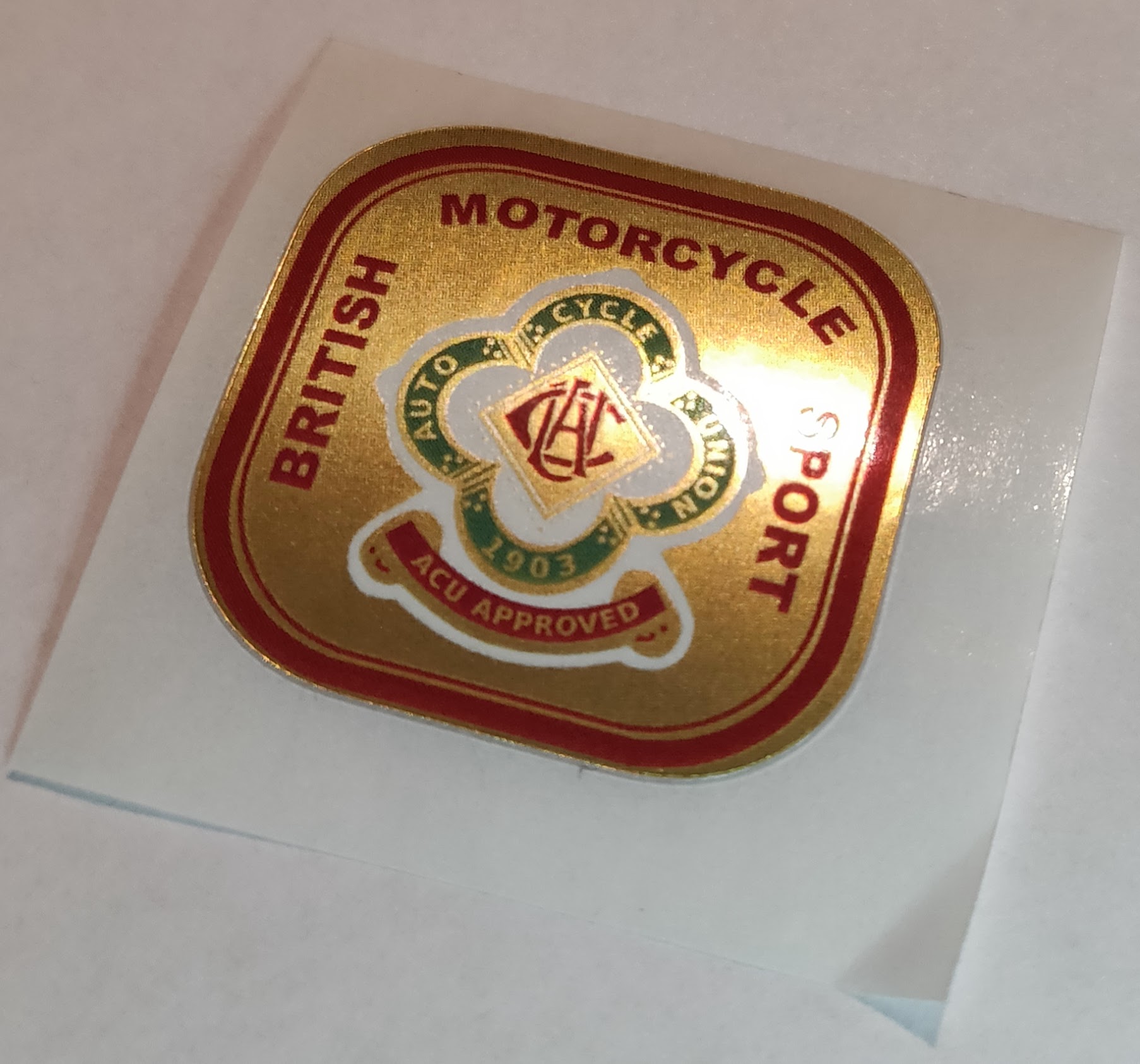 DOT 1 x BMS ACU GOLD sticker Aufkleber Etikett etichetta klistremerke